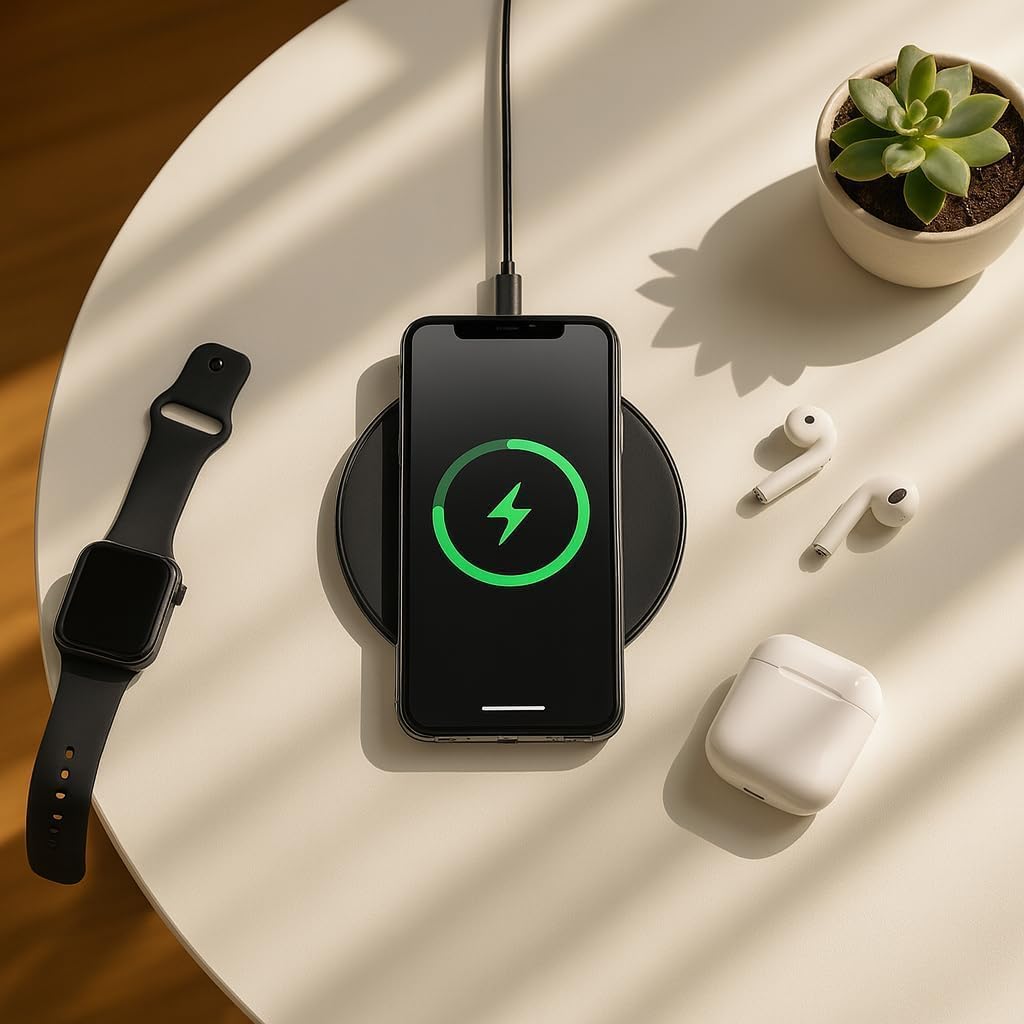 2Pcs Wireless Charger,15W Max Wireless Charging Pad Compatible with iPhone16/16Plus/16Pro /iPhone15/15Pro/15Plus/iPhone14/iPhone13/12/11/X/XR/XS/SE/8,Samsung Galaxy S25/S24/S23/S22/S21/S20/S10 (Black)