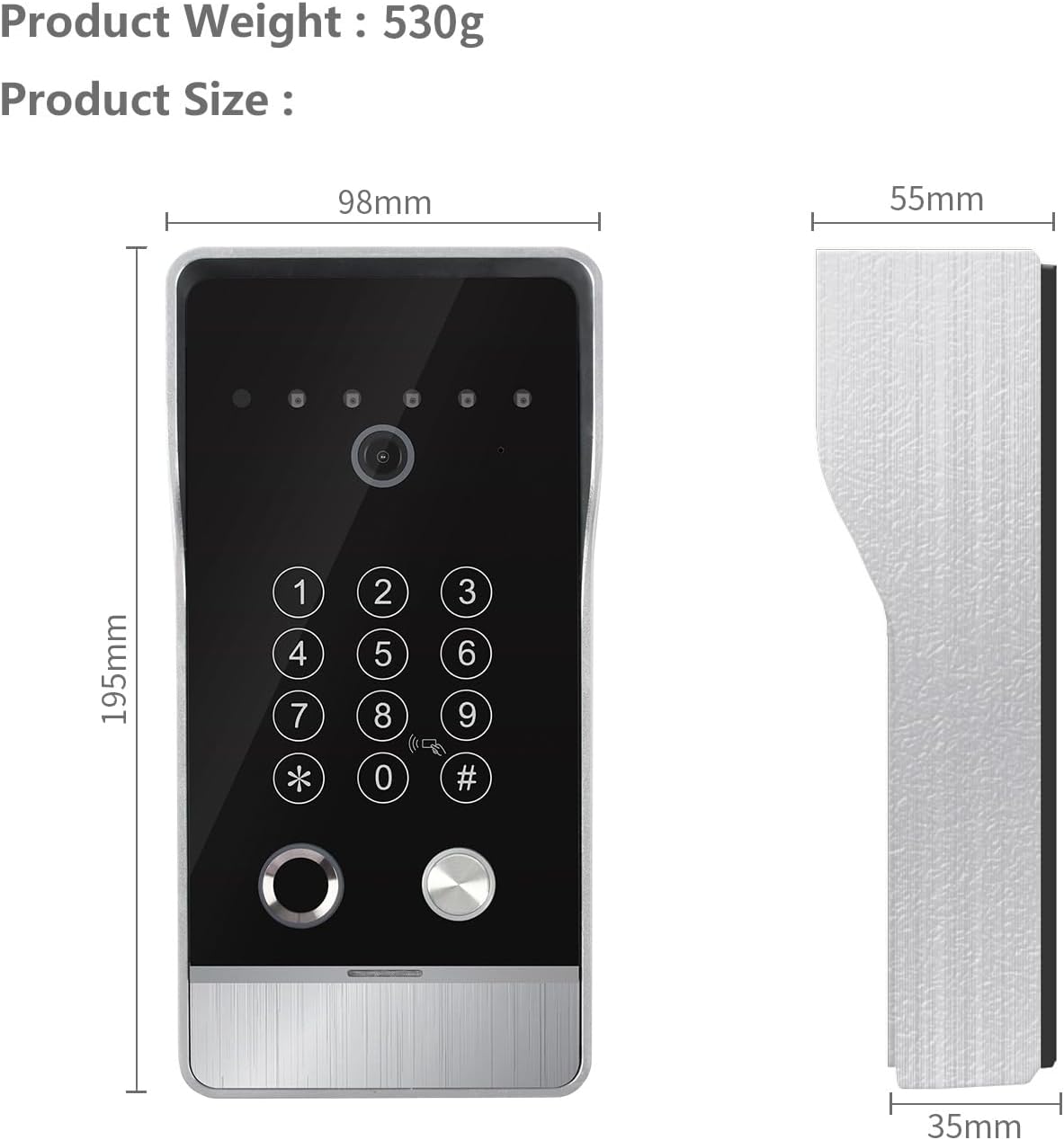 Wired Video Door Phone Apartment Intercom System,10 Inch Touch Monitor with 1080P doorbell,Support Fingerprints, RFID Cards,Passwords,Unlock Motion Detection for Home (1 Doorbell + 4 Monitor)