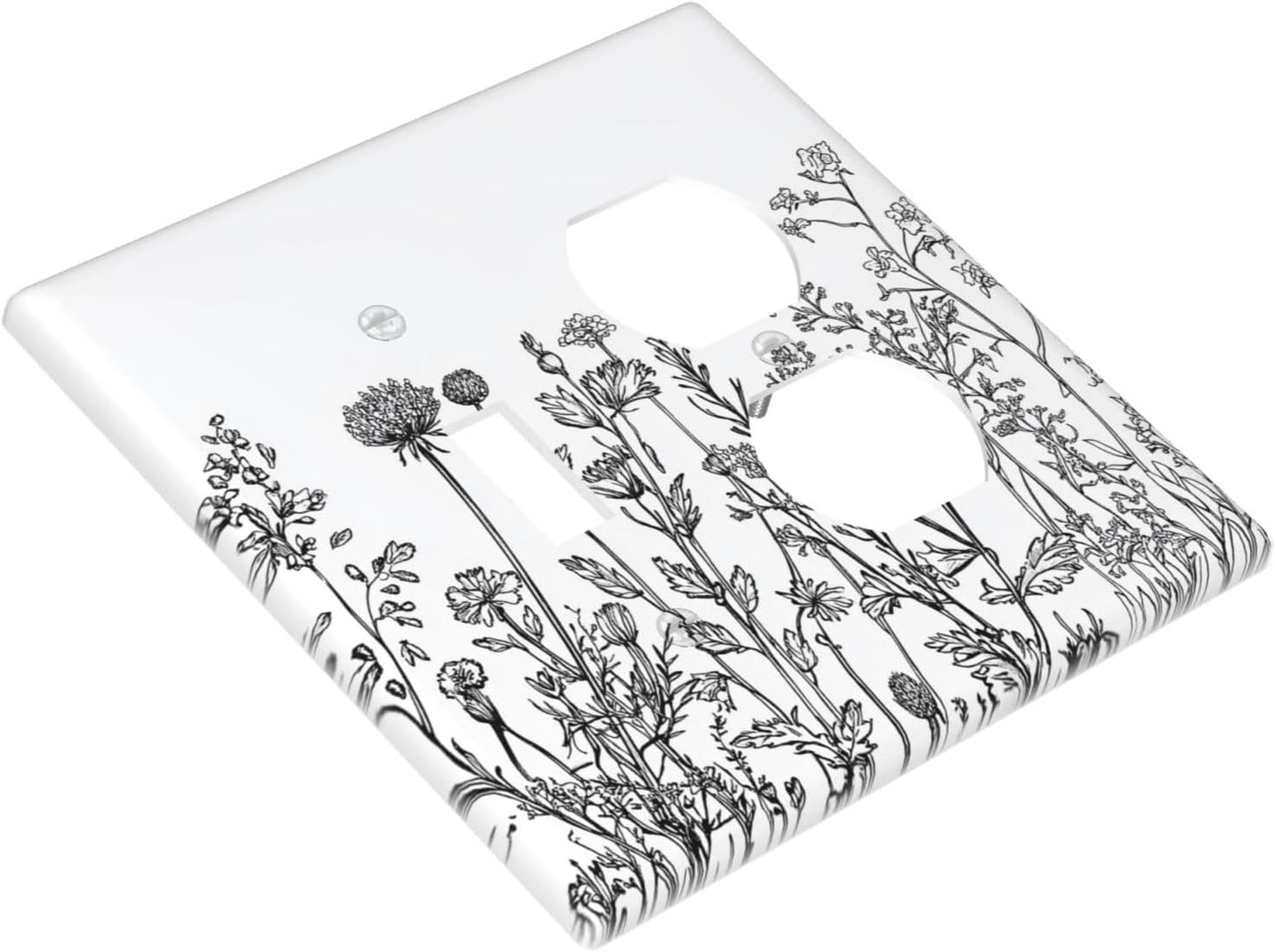 Wallplates Floral Wildflower Rustic Plant Leaves 1 Toggle 1 Duplex Switch Plate Electrical Gfci Faceplate Decorative Light Switch Covers For Farmhouse Cabin Decor