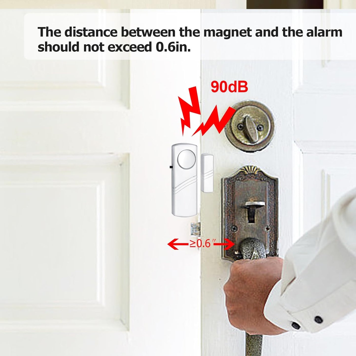 Security Door Window Alarm, Wireless Sensor Door Window Burglar Alarm, Door Alarms for Kids Safety, Easy Installation Doorbell Alarms for Office House Window Pool (8 Pack)