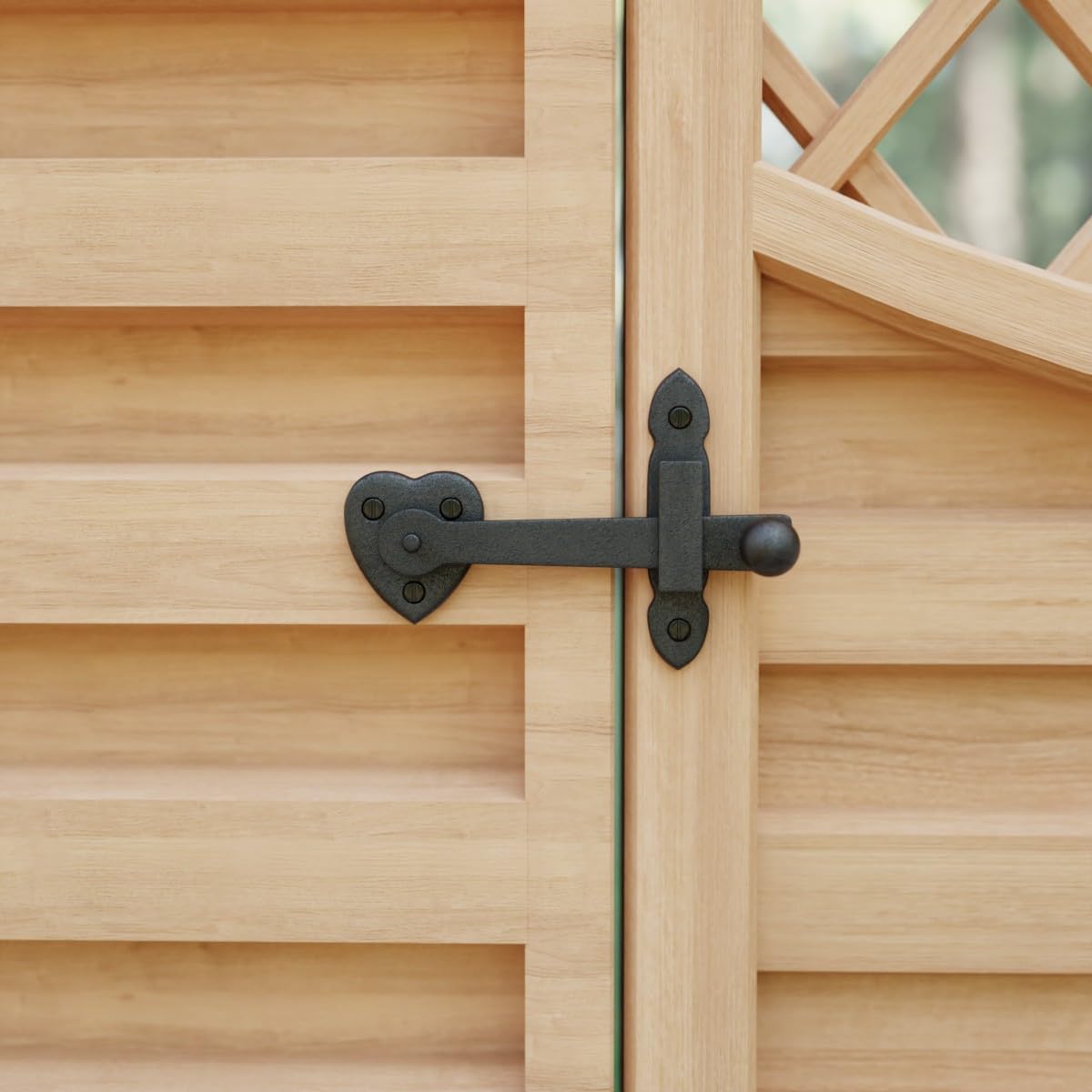 Renovators Supply Black Wrought Iron Gate Flip Latch Antique Heart Style Medium to Light Duty 4 Inches Tall Flip Door Locks Rust Resistant Powder Coated Latches Includes Mounting Hardware Pack of 3