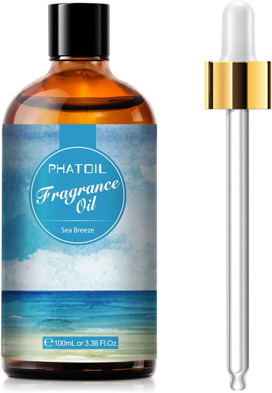 PHATOIL 3.38FL.OZ Sea Breeze Fragrance Oils for Aromatherapy, Essential Oils for Diffusers for Home, Perfect for Diffuser, DIY Candle and Soap Making, DIY Scented Products - 100ml
