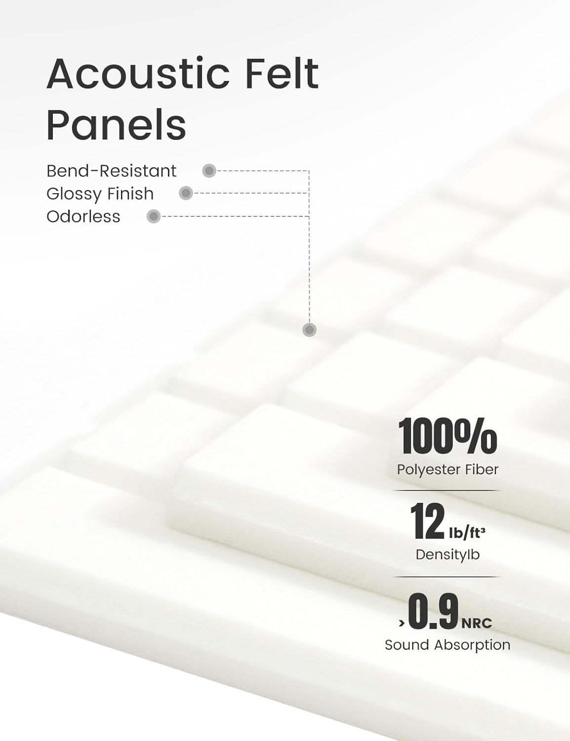 Large Felt Bulletin Board 48" x 36" Cork Board Alternative-12 Pack with 70 Safe Removable Adhesive Tabs, Cork Boards for Walls Cork Board for Home Office Classroom Pin Board (Milky White)