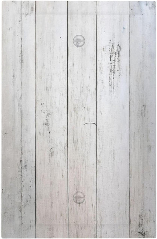 Rustic White Grey Wood Grain Light Switch Cover Plate 1 Gang No Device Blank Decorative Switch Plate Electrical Wall Plates Faceplate for Bedroom Bathroom Decor