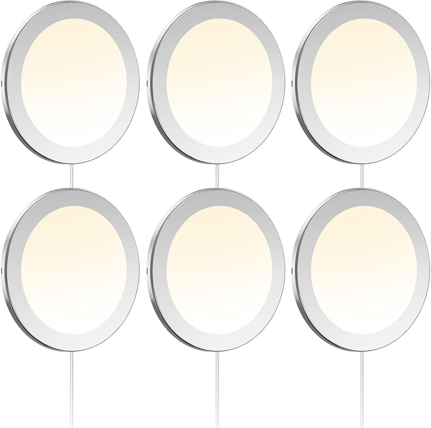 VST Under Cabinet Mini Panel Lighting 3.94inch 12V 2.5W(Total 15W) with Wireless Dimmer Switch, Surface Mount Puck Light for Kitchen Van Truck Car Galley Downlight 6Pack(Round 2700K-6500K)