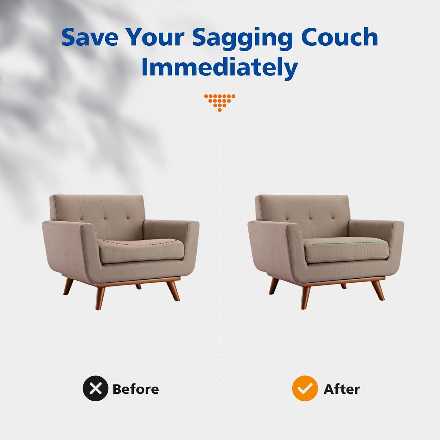 Couch Cushions Support for Sagging Seat 20"X 20"Insert pads Supports Board Sofa Furniture seat Cushion Under Sag Repair, Curved High Density Foam Replacement for Sectional Loveseat Chair Gray Set of 1