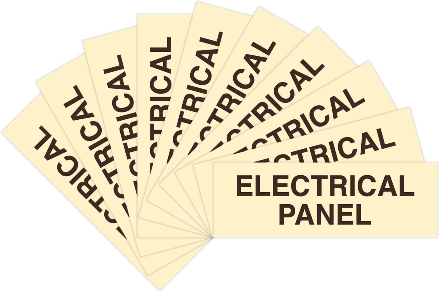 All Quality Basic Electrical Panel Sign - Fire Regulation Safety Compliance Sign - Ivory/Dark Brown - Medium (10 Pack)
