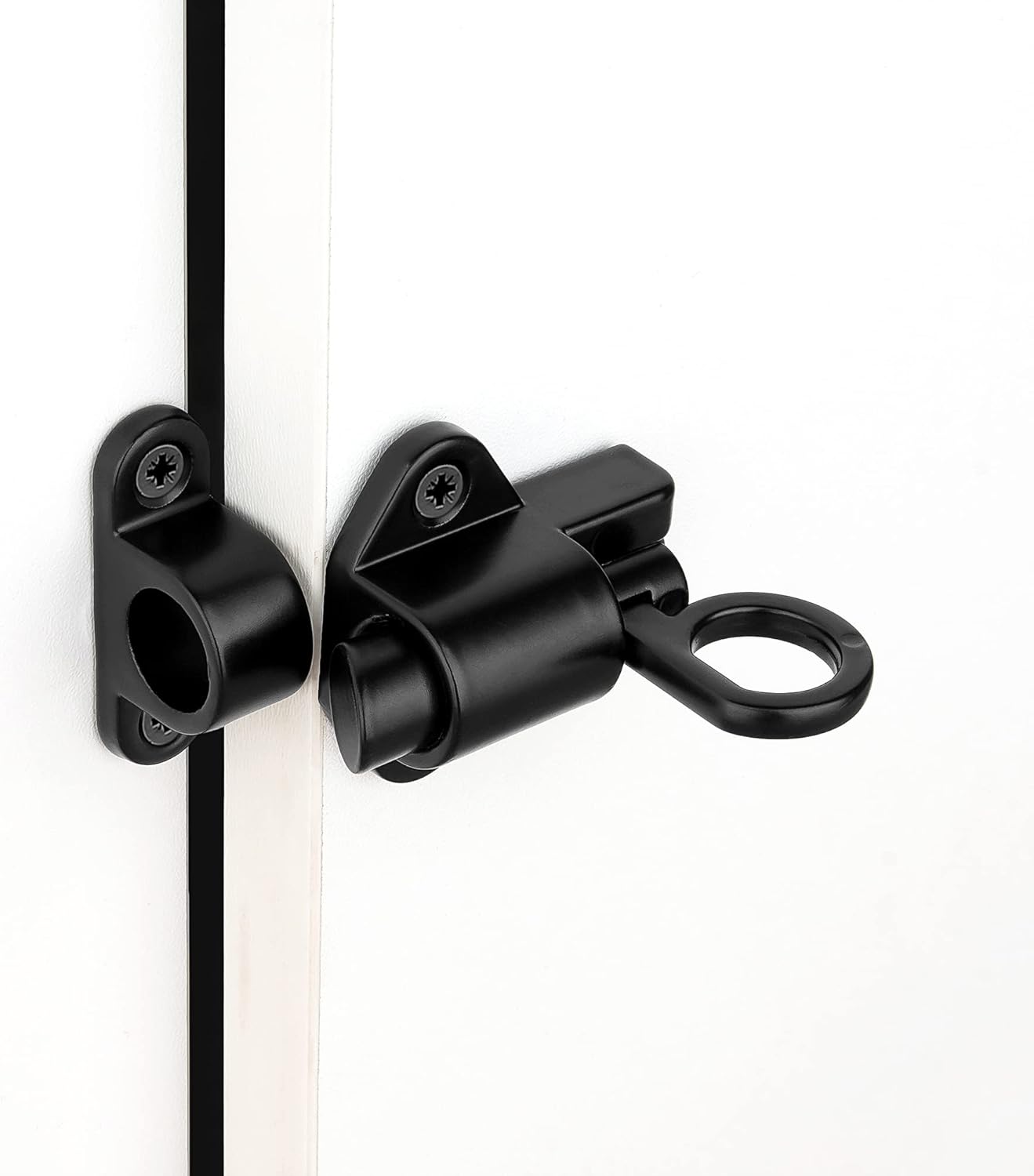 14 Packs Self-Closing Latches，Black Spring Door Lock，Resilient Bolt Latch Aluminum Alloy Safety Automatic Spring Barrel Door Lock with Screws，Used for Wooden Door，Wooden Window and Cabinet etc