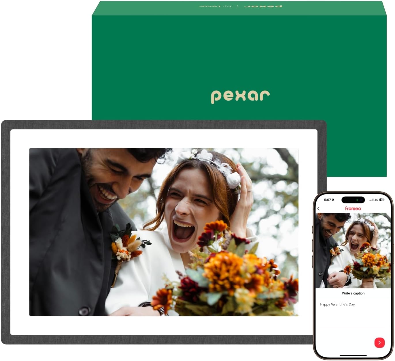 Pexar by Lexar Digital Picture Frame, 10.1 inch Touch Screen Ultimate Clarity, Anti-Glare Stunning Under Lighting, WiFi Photo Frame 32GB for Home Decor, Gifting, Share Photos/Videos via APP