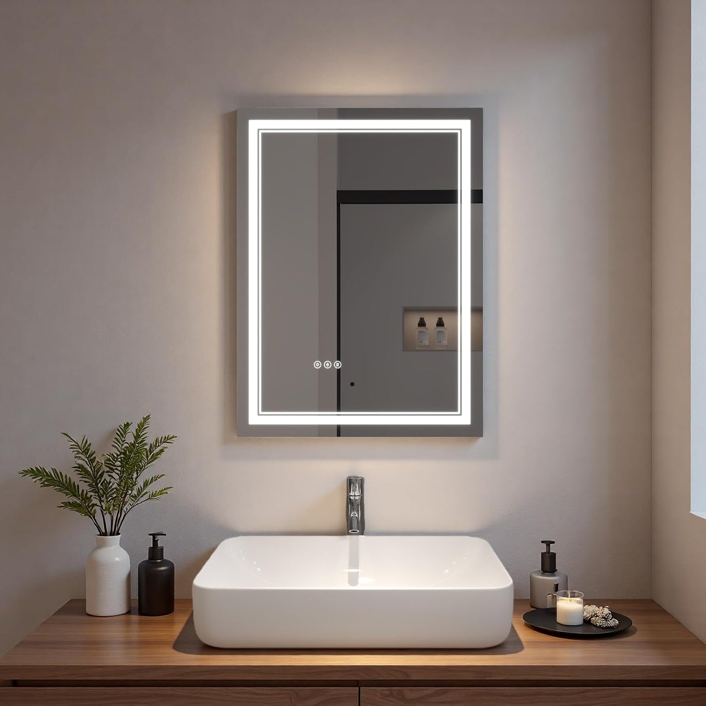 LED Bathroom Mirror with Lights, Wall Mirrors
