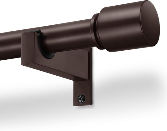 Bronze Aluminium Curtain Rods for Windows,1 Inch Adjustable Curtain Rod 48-84,Heavy Duty Drapery Rods with Thicken Bracket,Decorative Modern Single Rod with Aluminium Finials