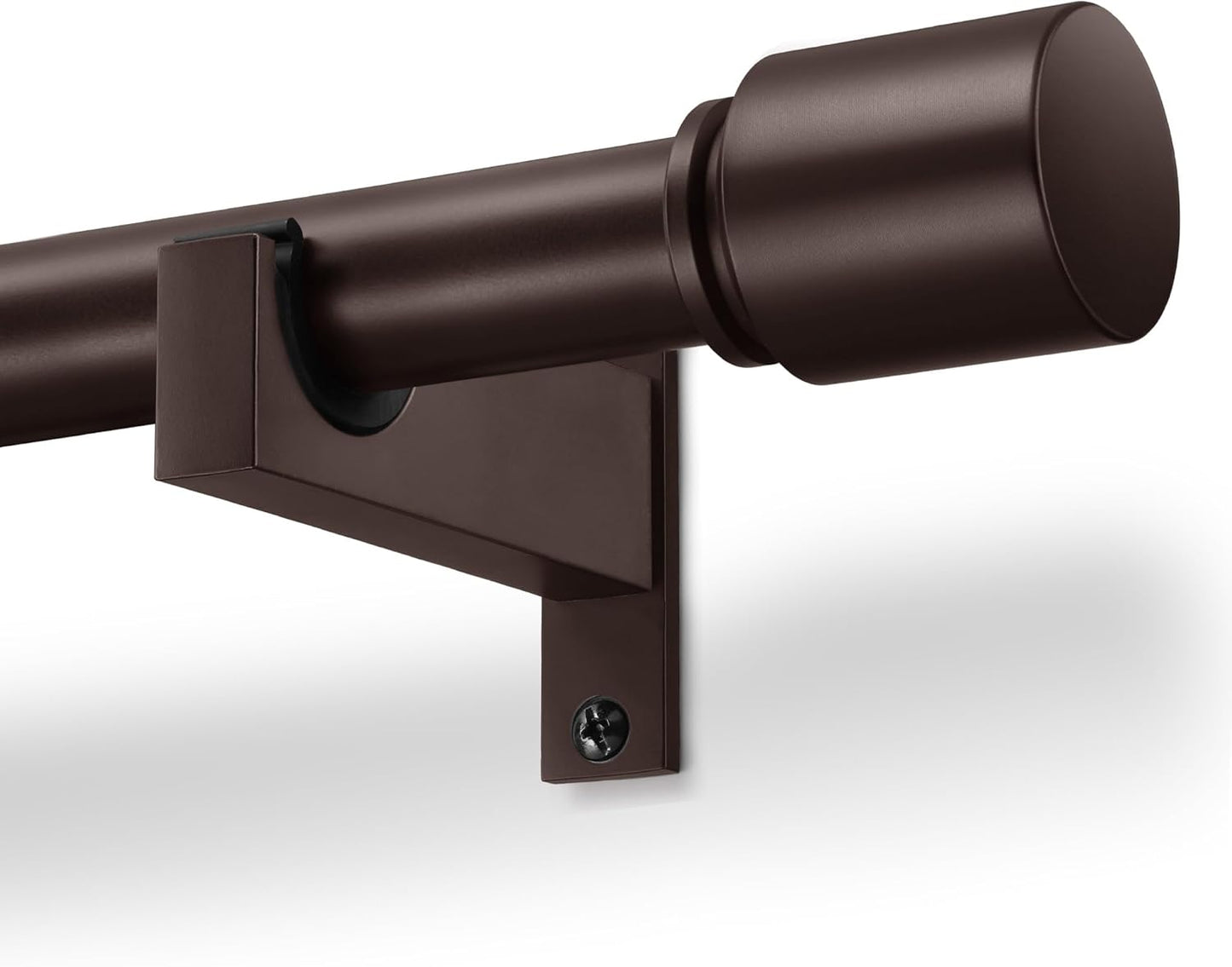 Bronze Aluminium Curtain Rods for Windows,1 Inch Adjustable Curtain Rod 72-144,Heavy Duty Drapery Rods with Thicken Bracket,Decorative Modern Single Rod with Aluminium Finials