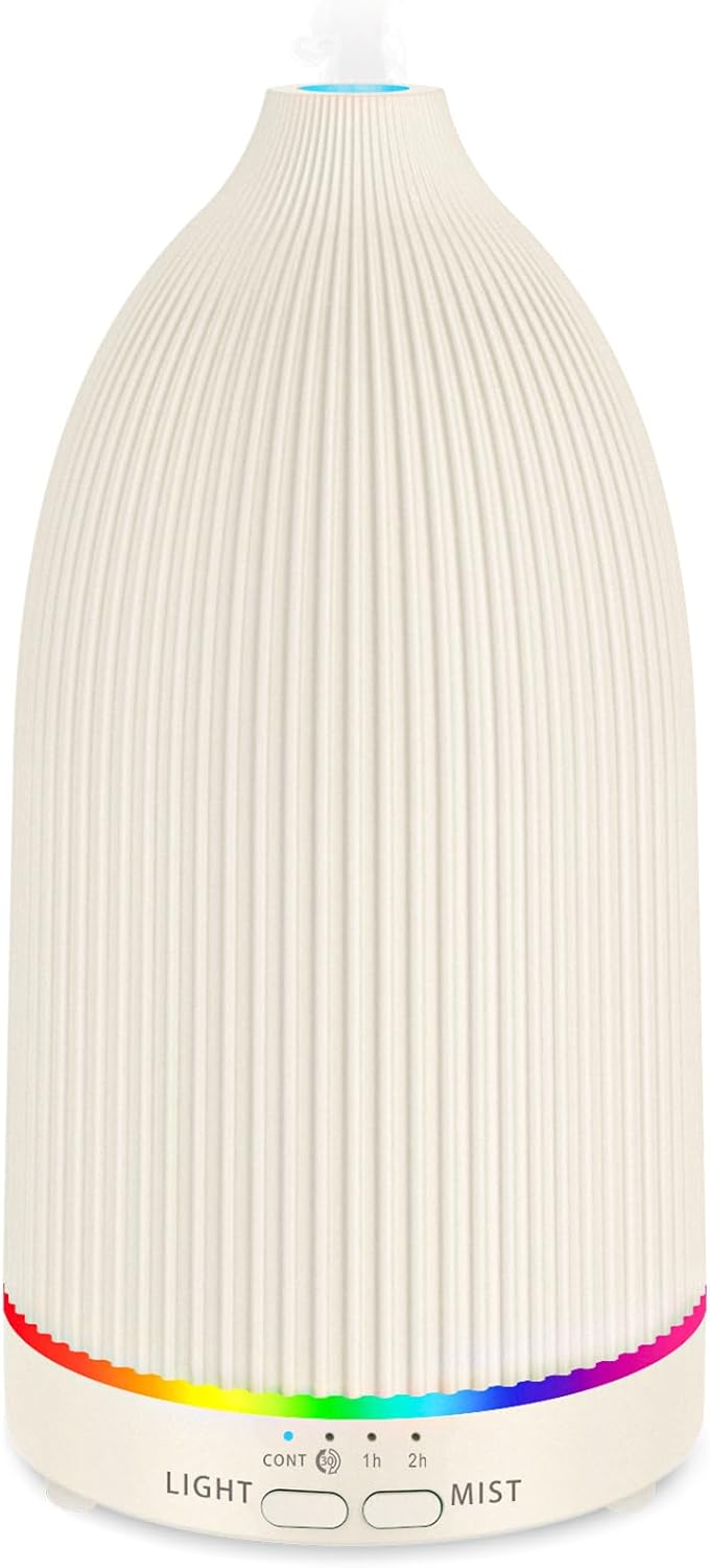 URPOWER 100ML Essential Oil Diffuser Ultrasonic Cool Mist Humidifier with 7 LED Lights, Timer & Auto-Off Quiet Aromatherapy Scent Diffuser for Home Bedroom Office Relaxation