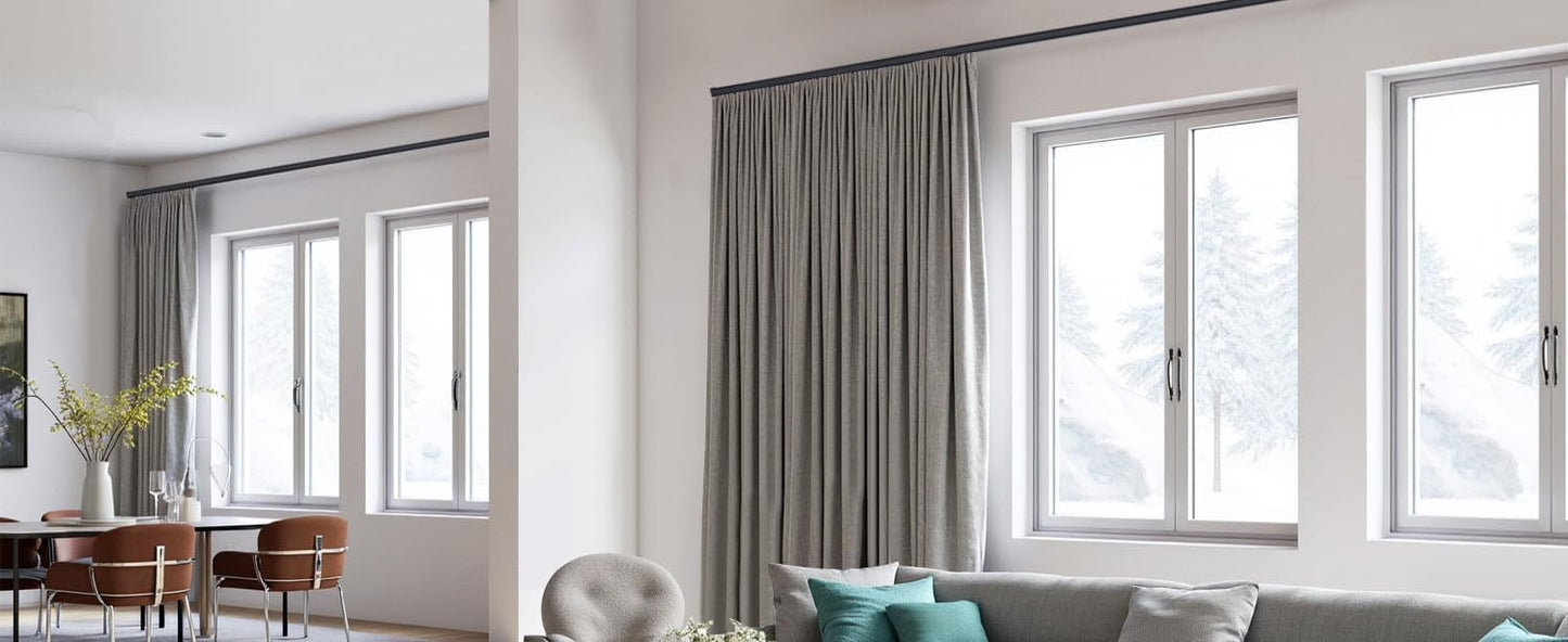 Flexible Ceiling Curtain Tracks, Ceilings Track for Curtains, Aluminum Curtains Track Ceilings Mount,Wall Mount Curtain Rail, Ceiling Curtain Rod, Sliding Curtain Tracks with Clips (Black 9FT)