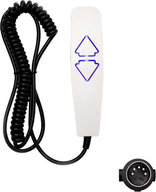 2 Button 5 Pin Prong Remote Handset Controller Hand Control Replacement with USB and Backlight for Lift Chairs Power Recliners