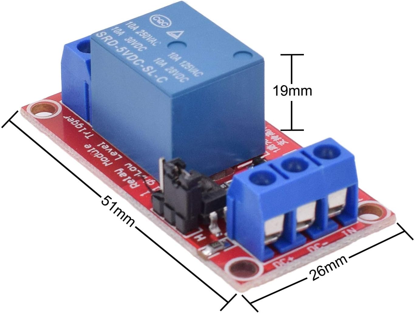 DC 5V Relay Module 1-Channel Relay Switch with Optocoupler Isolation High/Low Level Trigger, Pack of 10