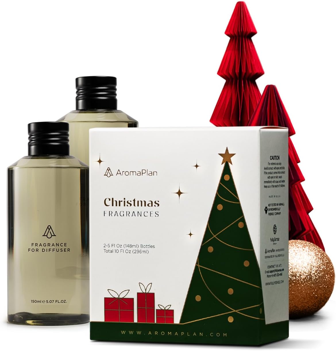 AromaPlan Hotel Scents Cinnamon & Pine Forest Christmas Kit (5 Fl Oz, 2 Pack)-Luxury Aroma & Hotel Diffuser Oil for Aromatherapy- USA Made, Bigger Bottle & Longer Lasting Fragrance