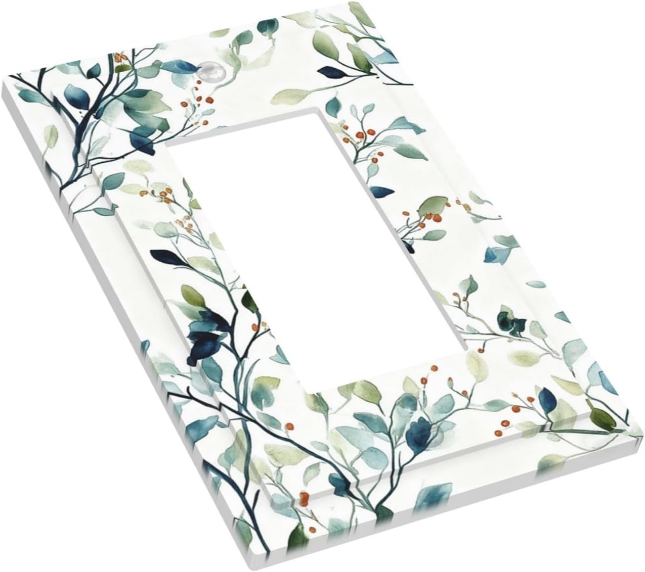 Decorative Outlet Covers Eucalyptus Leaf Geen Sage Leaves 1 Gang Rocker Light Switch Cover Plate Single Wall Plates for Electrical Outlets Switch Plate Covers Faceplate for Bedroom Home Decor