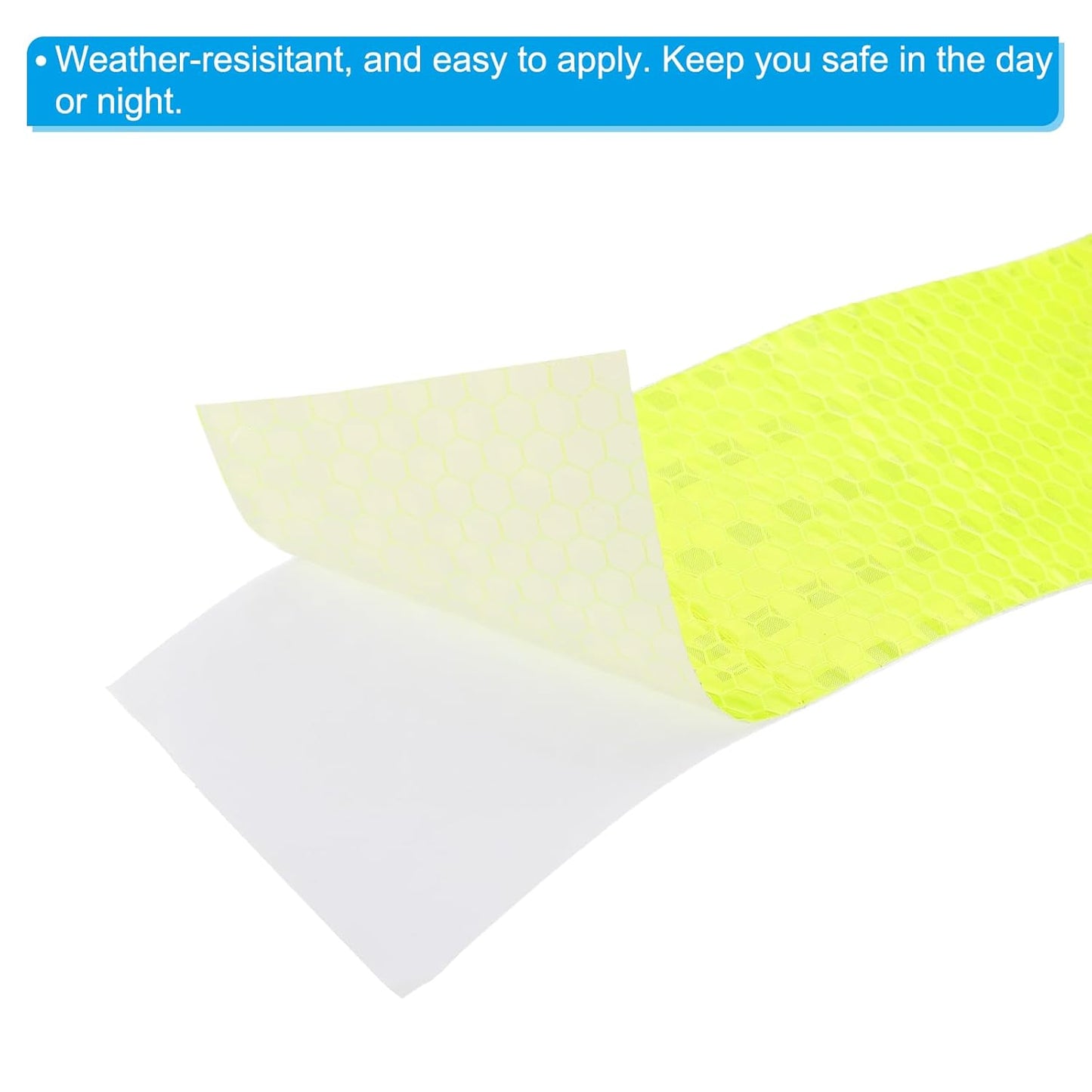PATIKIL 4 Inch x 33 ft Reflective Tape, 1 Roll Waterproof Self Adhesive High Visibility Caution Warning Safety Tape Reflector with Scraper for Trucks Trailers Cars, Bright Yellow