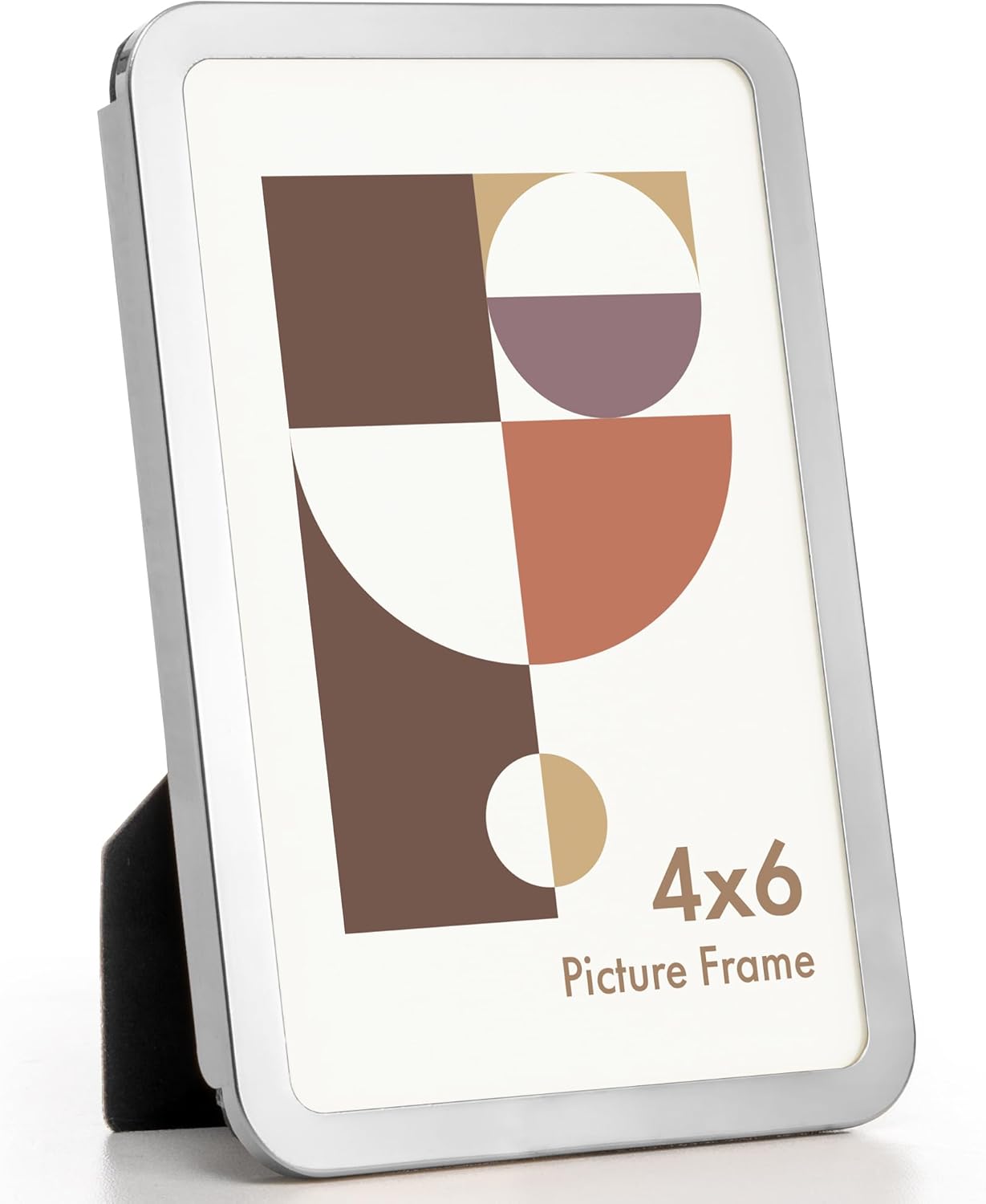 Axeman 4x6 Picture Frame-Metal Rounded Corner Frame 4x6, 4''x6''Photo Frame with Tempered Glass,Tabletop and Wall Display, One-Piece 4 By 6 Metal Picture Frame for images, Silver