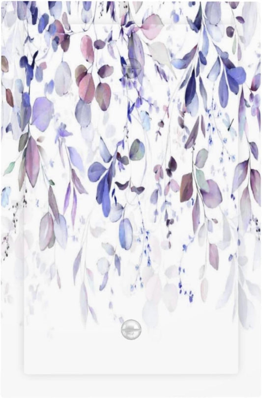 Purple Eucalyptus Watercolor Floral Rustic Leaf Light Switch Cover Plate 1 Gang No Device Blank Electrical Wall Plates Faceplate Decorative Switch Plate for Farmhouse Home Decor