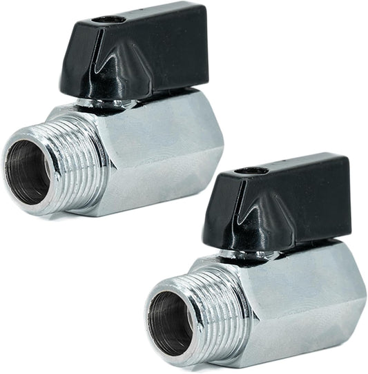 Brass Mini Ball Valve 1/4" NPT Female x Male Shut-Off Valve(Pack of 2)