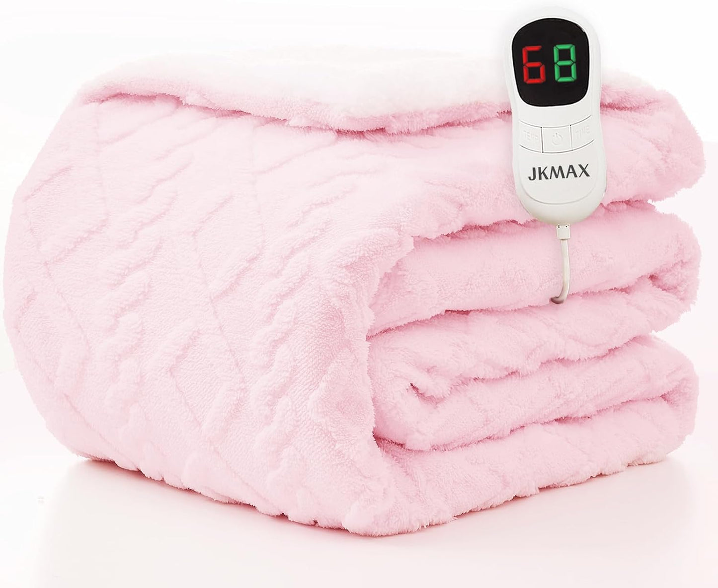 Heated Electric Blanket Full Size-72"x84" Heating Blanket with 10 Heating Levels & 5 Time Settings Over-Heat Protection，Winter Warmer for Adults with ETL Certification（Pink）