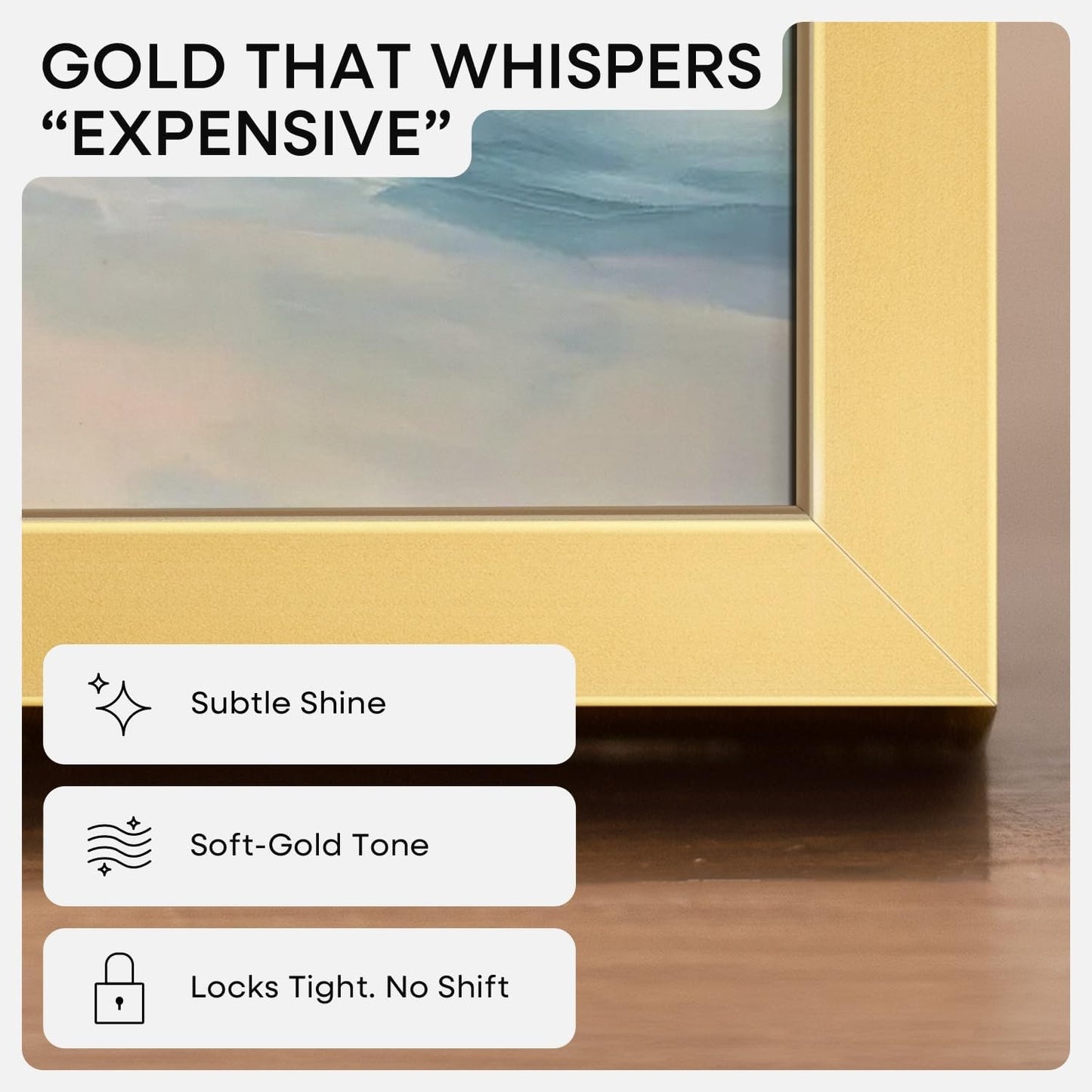 Homeforia 14x22 Picture Frame Gold, High End Metal 14x22 Poster Frames with Mat 12x16 Photo, 14 x 22 Gold Frames Matted to 12 by 16 Print, 22x14 Thin Hanging Frames, Tempered Glass, Wall Kit, Set of 3