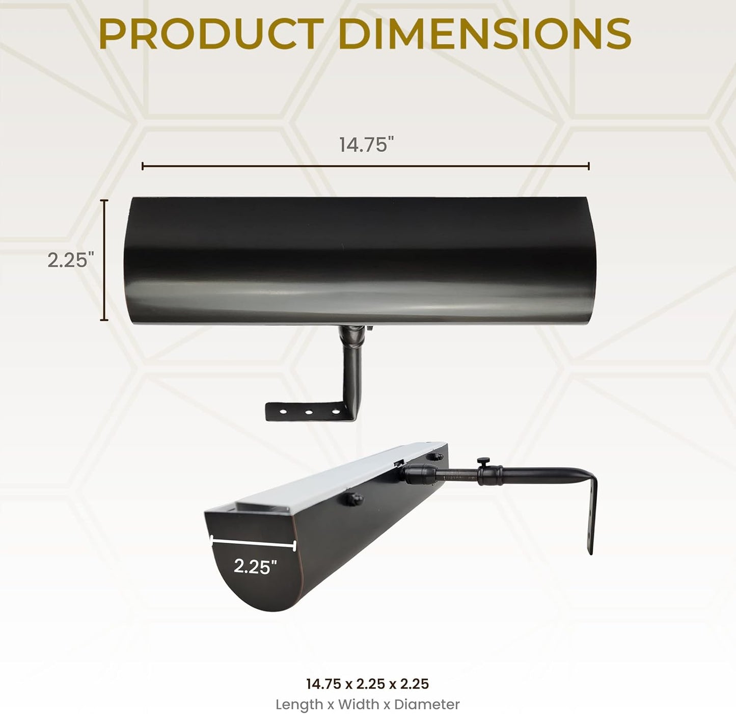 Royal Designs, Inc. Cordless Remote Control LED Picture Light, Dimmable with Timer Function, Oil Rubbed Bronze, 14.75 Inches