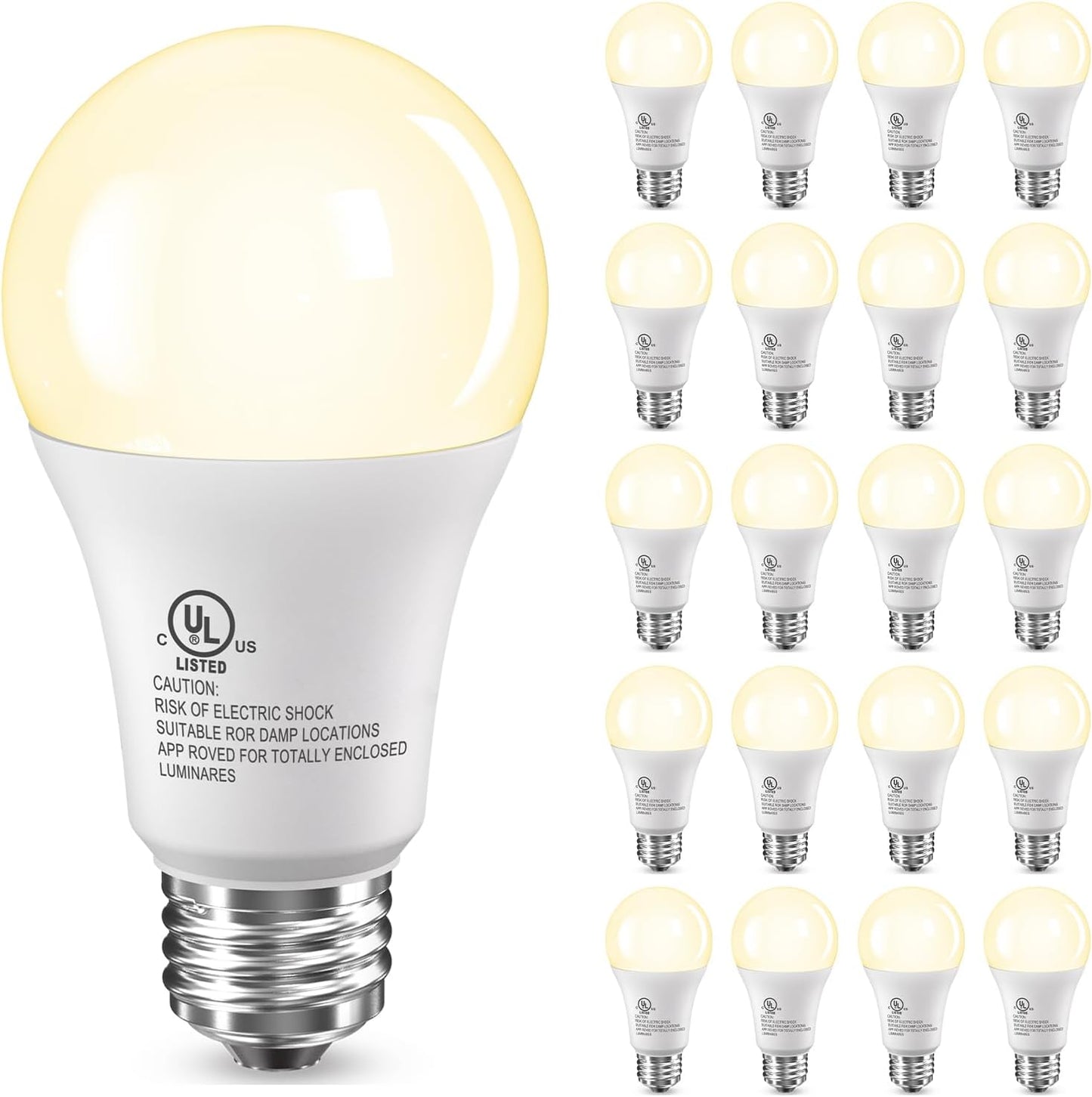 TJOY 20 Pack LED Light Bulbs, 100 Watt Equivalent A19 LED Bulbs, Soft Warm White 2700K, Energy Saving Light Bulb with E26 Standard Base, 1500 Lumens Non Dimmable Lamp Bulb for Home Bedroom Kitchen