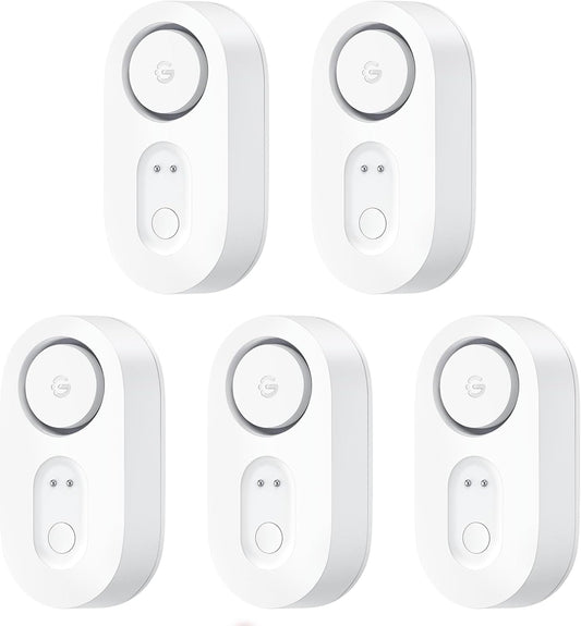 GoveeLife Water Leak Detector 5 Pack with 105dB Adjustable Alarm, Water Alarm with Dual Sets Sensor Probes Leaks and Floods. Suit for Home, Basement, and Kitchen(Cannot Connect to Wi-Fi Directly)