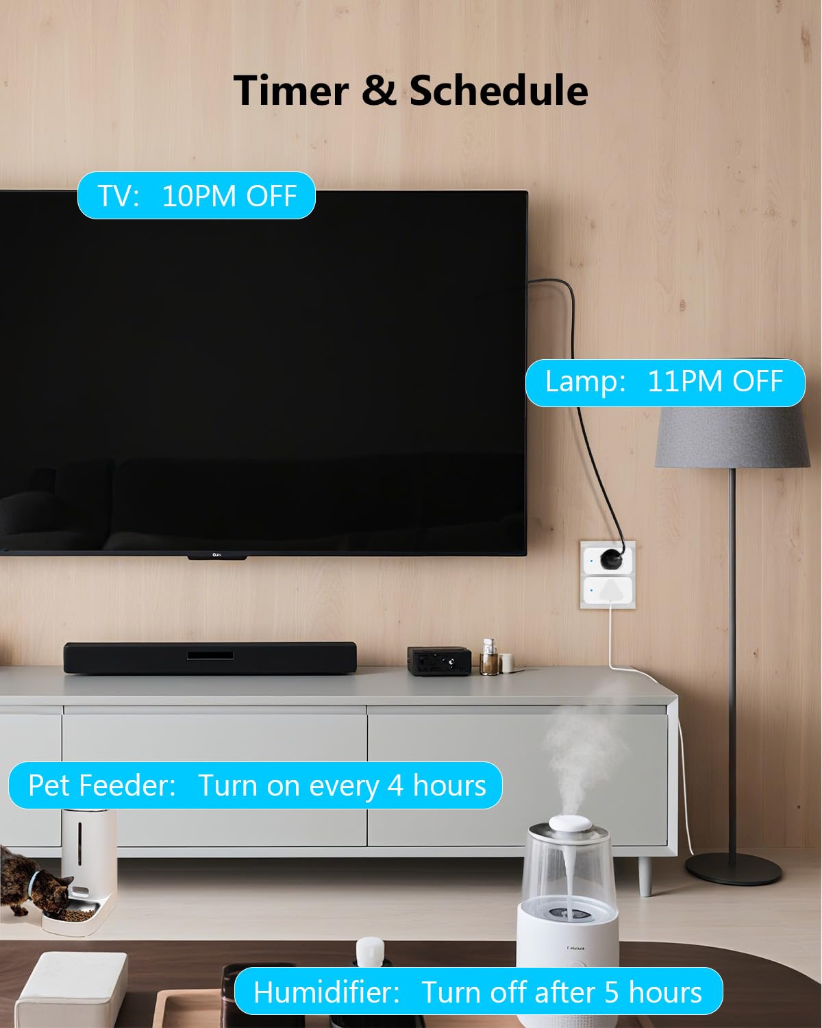 DAYBETTER Smart Plug 15A/1800W, Smart Plugs Compatible with Alexa and Google Home, 2.4GHz WiFi Bluetooth Alexa Smart Plugs, Smart Outlet with APP Control, Timer & Schedule, 2Pack