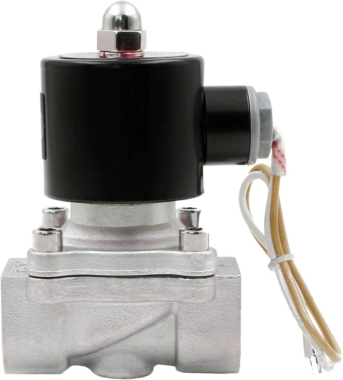 U.S. Solid Stainless Steel Electric Solenoid Valve 110VAC Normally Closed Air Water (3/4)