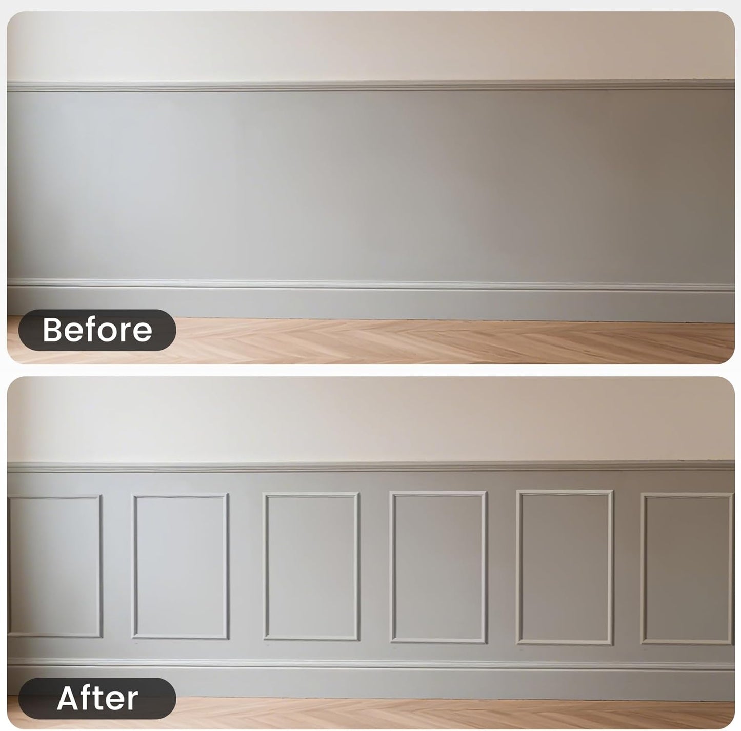 Peel and Stick Wainscoting Panels Kit, 3 Sets 12''x24'' Premade Wall Molding Peel and Stick Panels for Interior Wall Trim, Easy DIY Wainscoting Panels Peel and Stick Decor