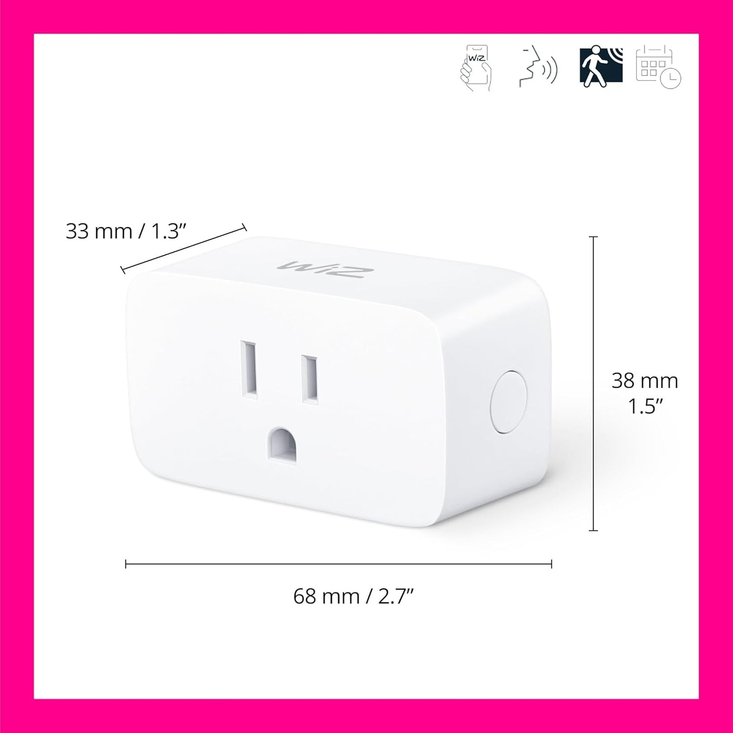 WiZ Smart Plug, Sunset to Sunrise Automation, Motion Detection, Control with Voice or App, Indoor Smart Plug Compatible with Alexa, Google Home and HomeKit, 1 Pack