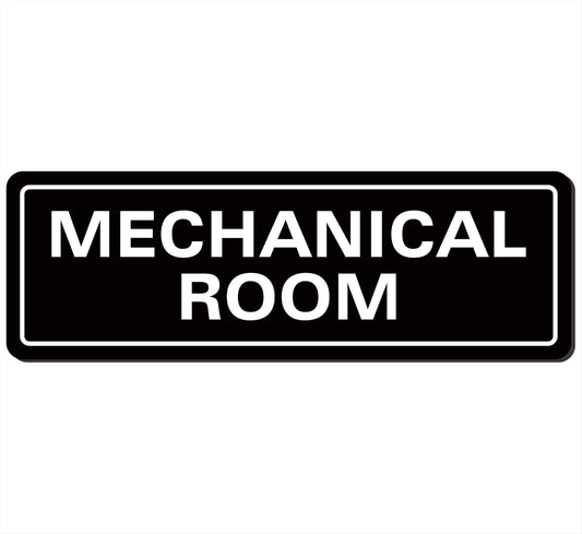 Mechanical Room Sign – Equipment Room Sign, Premium Durable Acrylic Material, Super Strong Self-Adhesive, Quick Installation, Suitable For Home And Business (9 × 3 Inches, Black)