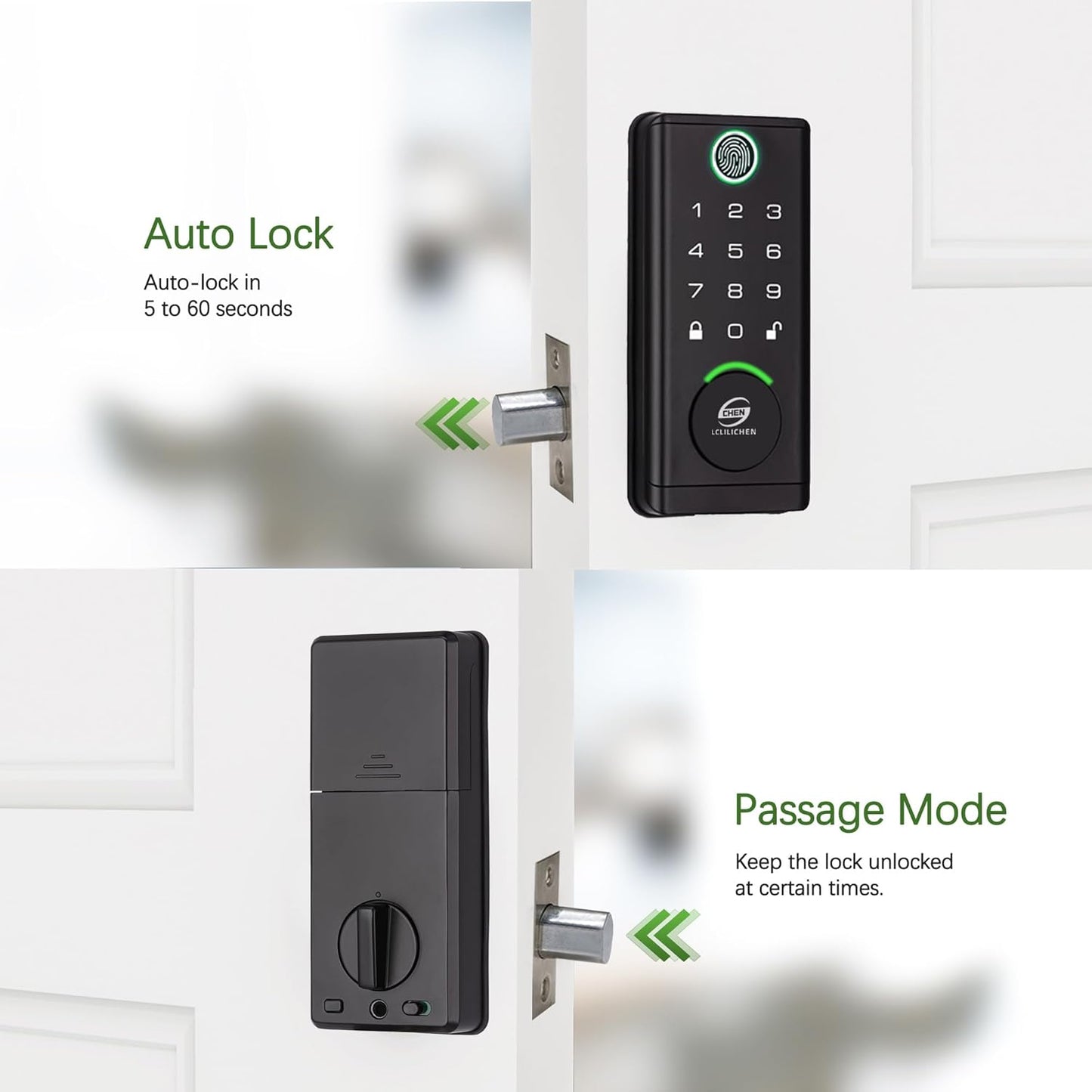 Smart Door Lock, Keyless Entry Deadbolt with Fingerprint, Biometric Electronic Door Lock with Keypad & App Control, Easy Installation for Front Door, Home, Office