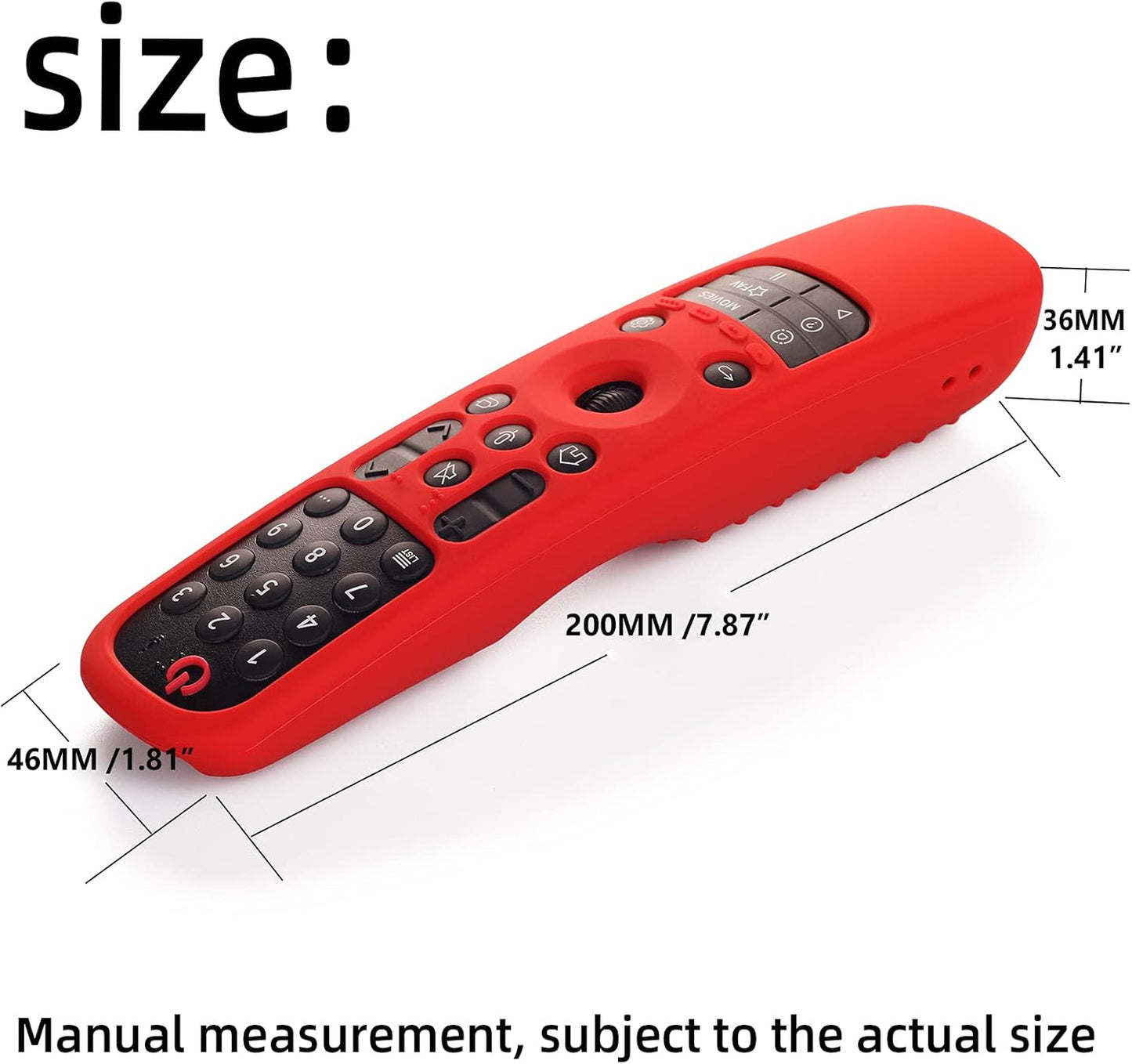 Hi Color Silicone Cover for MR24GA/MR21GA/MR22GN/MR23GA Protective Case Compatible with LG Magic TV C2 C3 G3 OLED Remote Control Slicone Sleeve with Lanyard(Black)