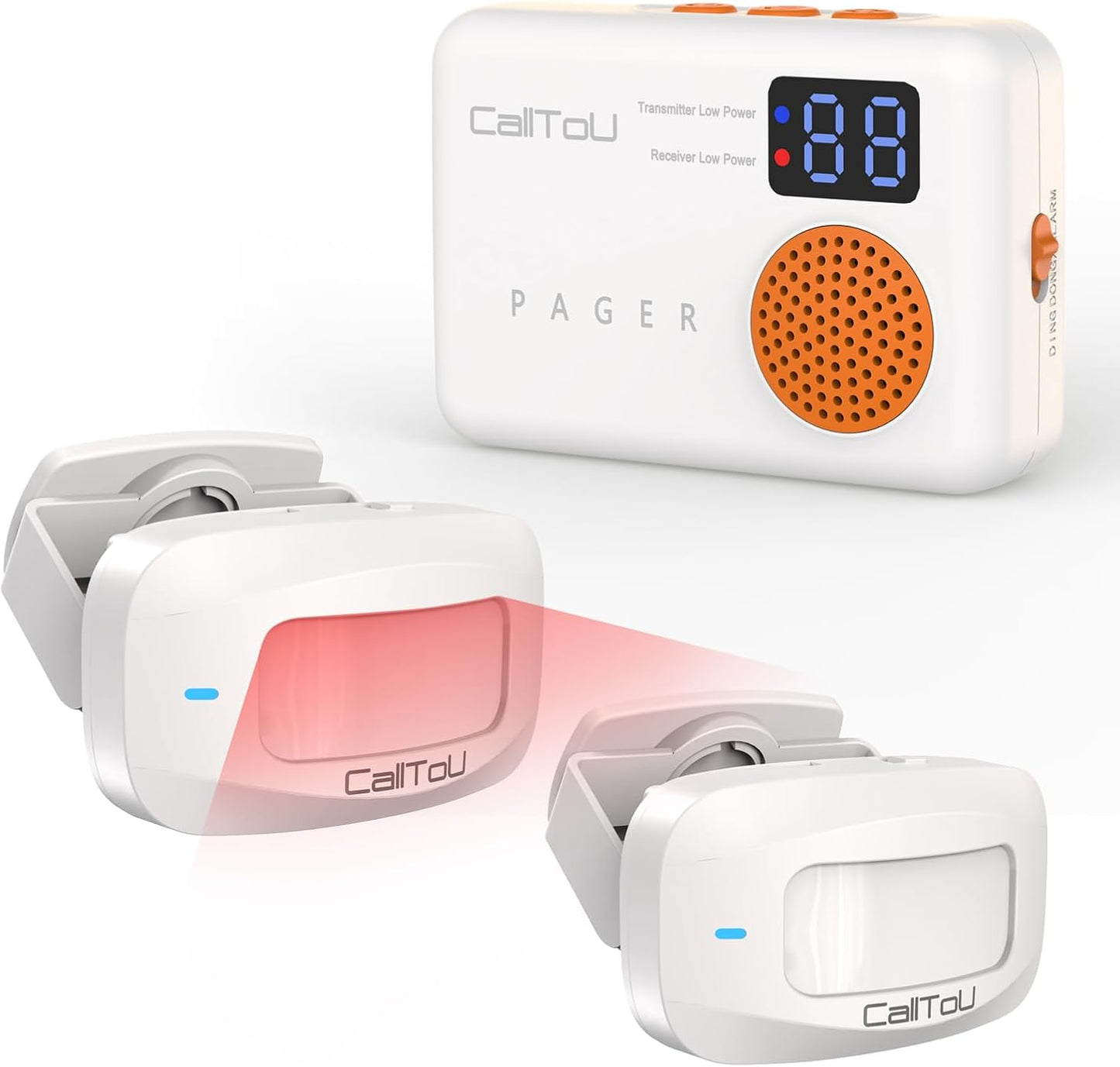 CallToU Bed Alarm for Elderly Adults Wireless Motion Sensor Alarm for Seniors Indoor Motion Detector for Dementia Caregiver Alarm&Fall Prevention System with Vibrate Digital Display Low Battery Remind