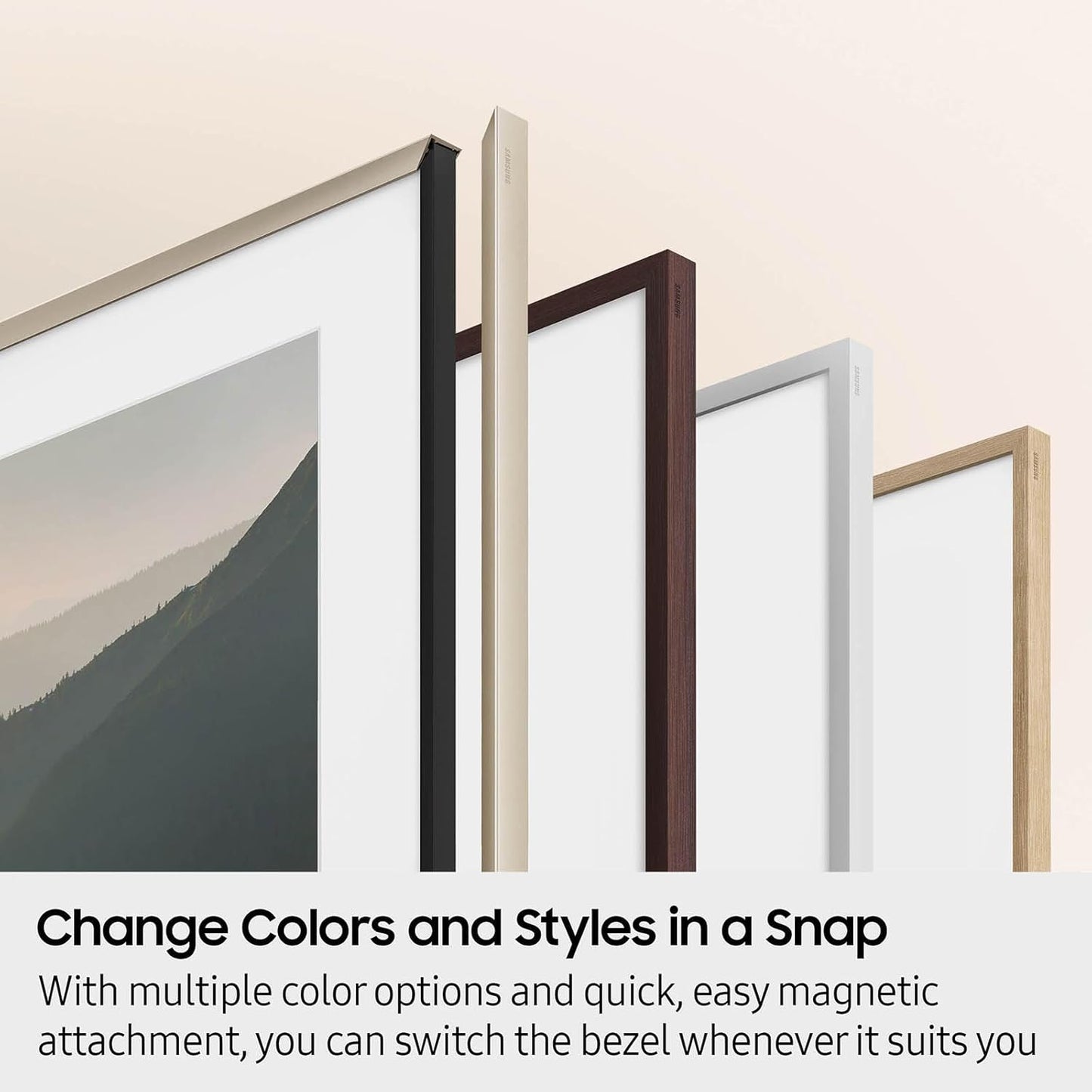 Samsung 75” The Frame Customizable Bezel (2025 Model), Magnetic, Quick and Easy Installation, VG-SCFF75TKBZA, Modern Teak
