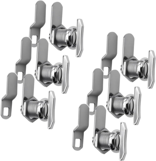 5/8" Thumb Operated Offset Cam Lock, RV Compartment Latch, Non-Locking Thumb Turn, for RV Compartment Camper Storage Door (6 Pack)