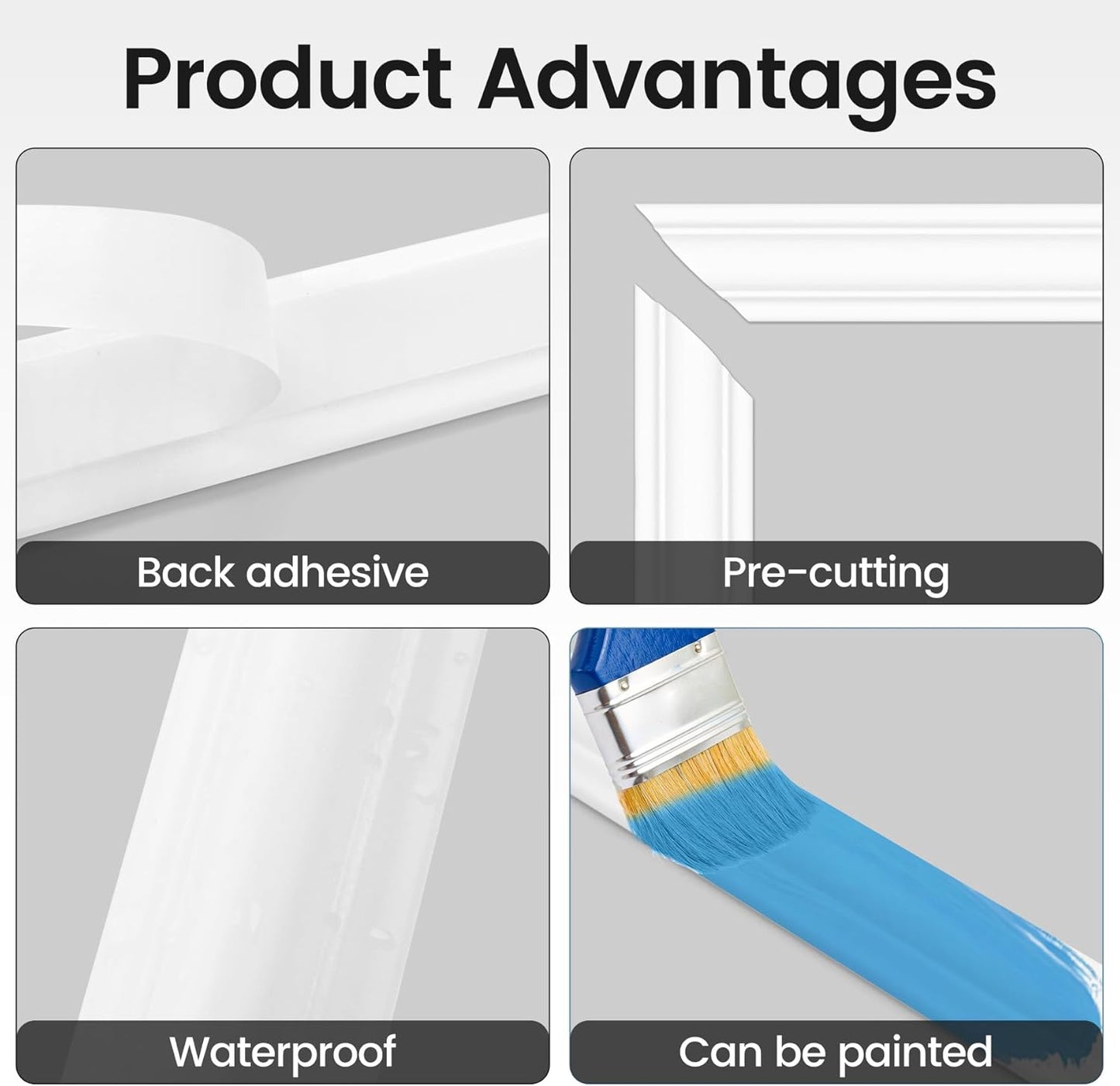 Peel and Stick Wainscoting Panels Kit, 3 Sets 16''x20'' Premade Wall Molding Peel and Stick Panels for Interior Wall Trim, Easy DIY Wainscoting Panels Peel and Stick Decor
