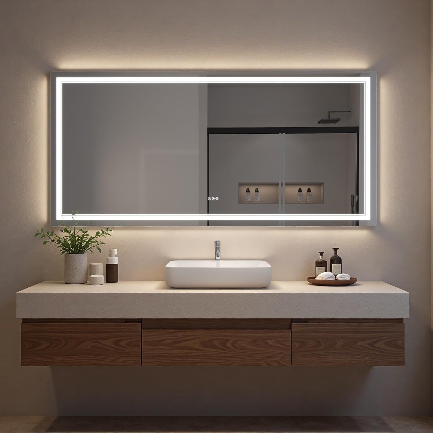 LED Bathroom Mirror with Lights, Wall Mirrors