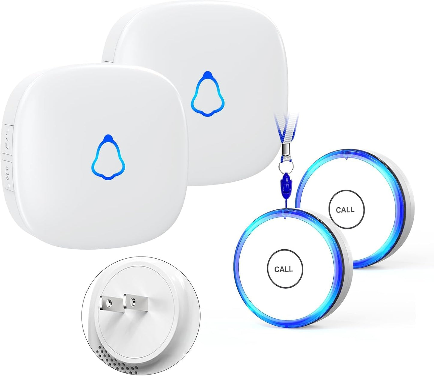 Caregiver Call Alarm Button for Home，Life Alert Beeper for Elderly Monitoring Emergency Bell, 500FT Wireless Panic Call Alarm, Nurse Care for Seniors Patients, Waterproof