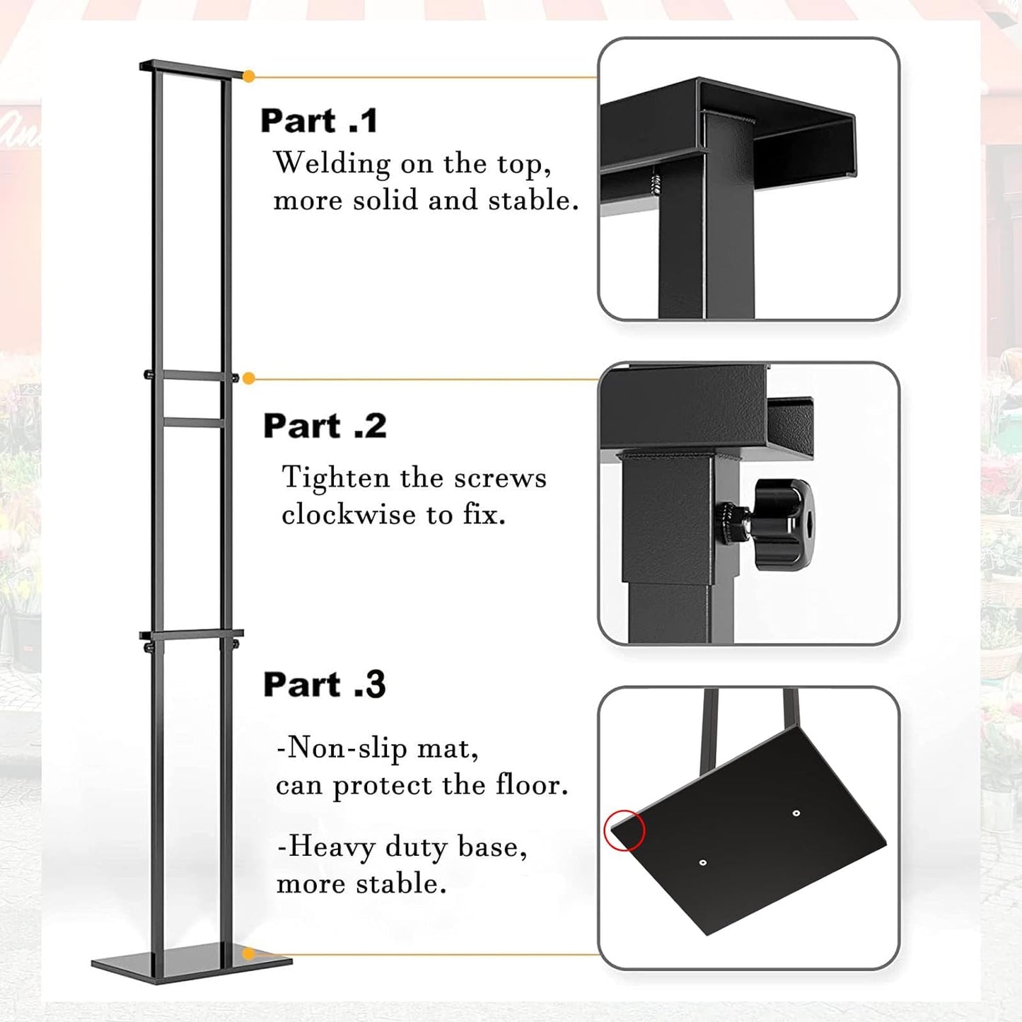 2Pack Sign Holder Stand,Display Stand,Heavy Duty Adjustable Pedestal Sign Stand Up to 75 inch,Double-Sided for Board & Foam Sign,Sign Stand with Base,Fit Wedding,Restaurant or Business etc(Poster not Included)