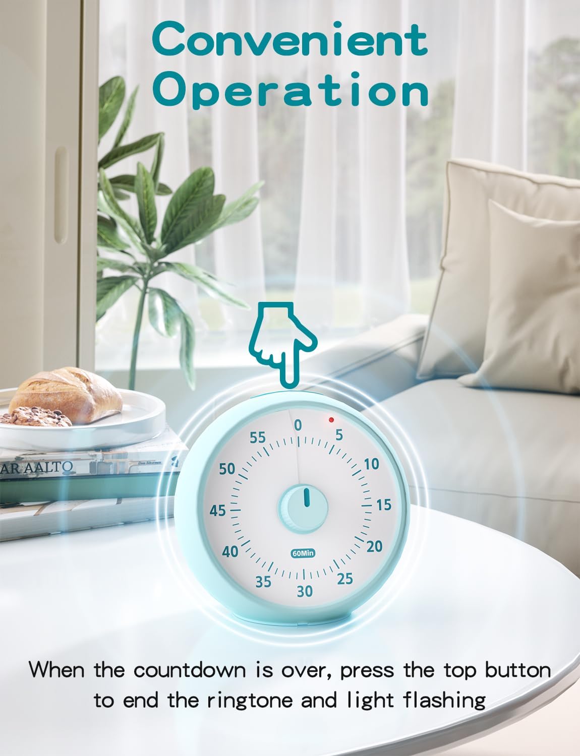 Visual Timer for Kids, 60-Minute Countdown Timer for Classroom Office Kitchen, Desk Timer Kids Time Management Tools with Silent Operation, Pomodoro Time Rainbow Pattern
