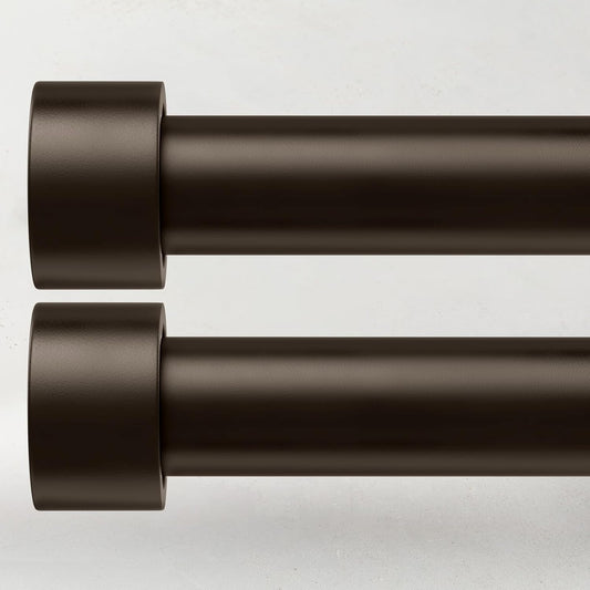 2 Pack Curtain Rods for Windows 66 to 120 Inch(5.5-10ft), 1 Inch Bronze Heavy Duty Curtain Rods Set, Adjustable Extra Long Curtain Rod for Bedroom Patio, Outdoor Drapery Rods, Size 32"- 120"