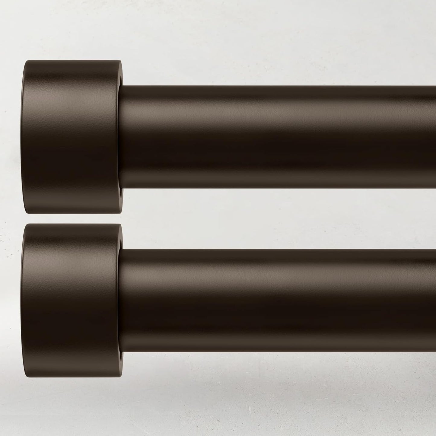 2 Pack Curtain Rods for Windows 48 to 84 Inch(4-7ft), 1 Inch Bronze Adjustable Heavy Duty Long Curtain Rod Set, Modern Style Outdoor Drapery Rods for Patio Bedroom, Size 32"- 90"
