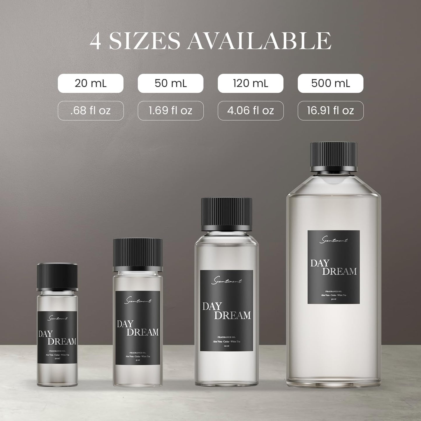 Scentiment Diffuser Oil - Day Dream | Inspired by Luxury Five Star Hotel White Tea Scent | Aromatherapy Home Fragrance| Luxurious Scent with Notes of Aloe Vera, Cedar, White Tea (500 mL)