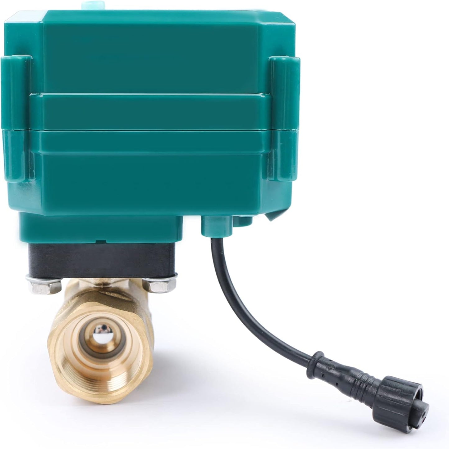 U.S. Solid 3/4" Smart Motorized Ball Valve - Remote App Mobile Control Brass Electrical Ball Valve with Manual Switch, 5V DC USB Connection